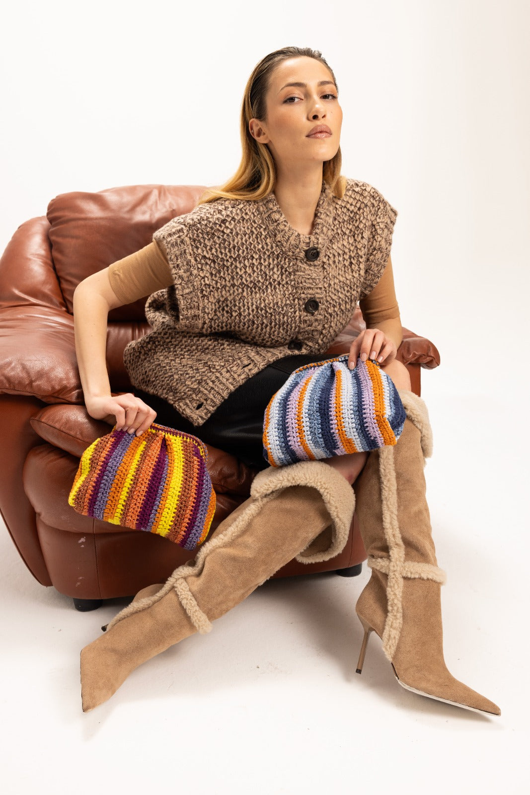 Campagne Nadia Dafri, pochettes en crochet fait main, Le Shop 17 Cannes