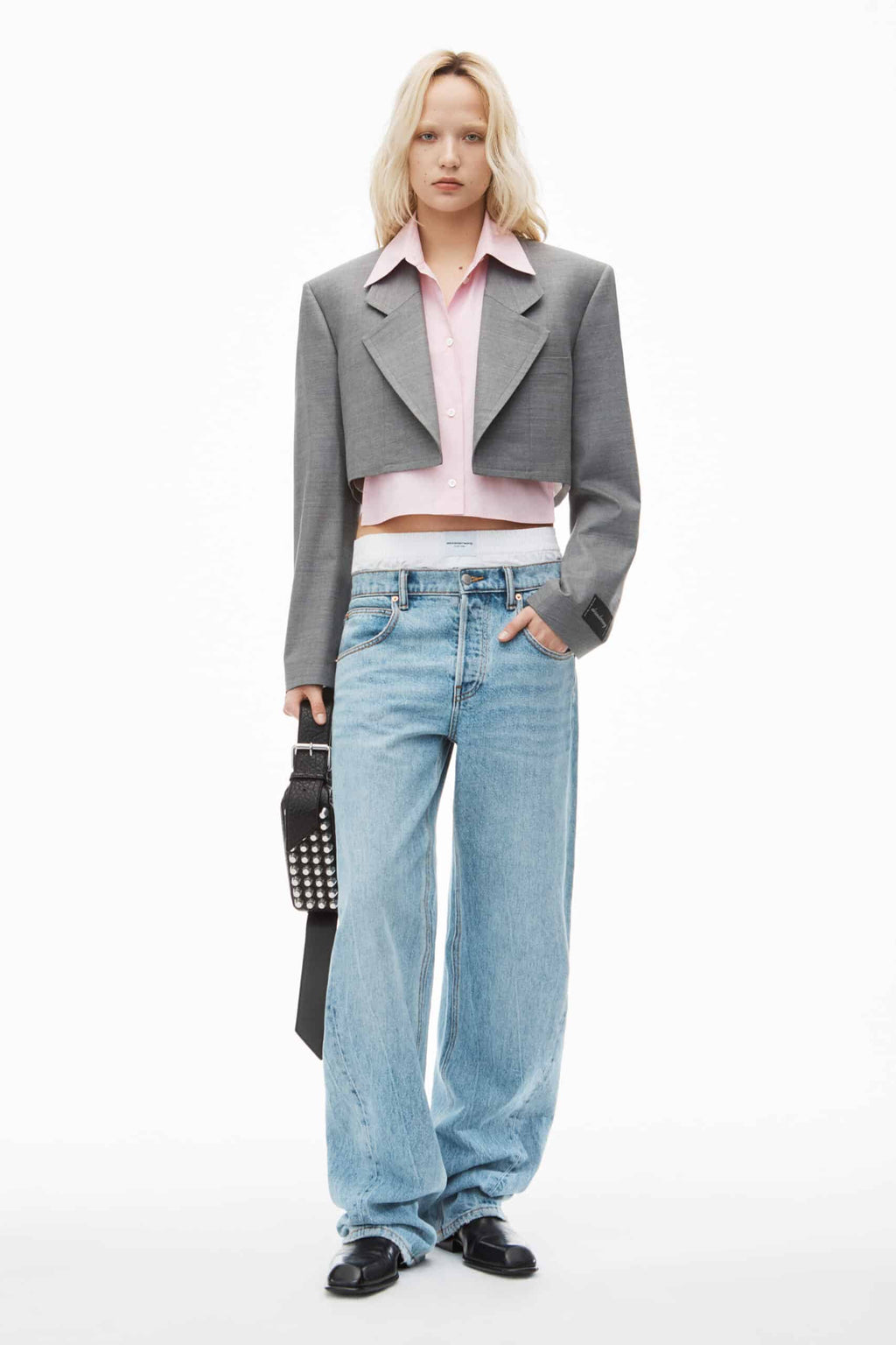 Alexander Wang Blazer court avec plastron chemise