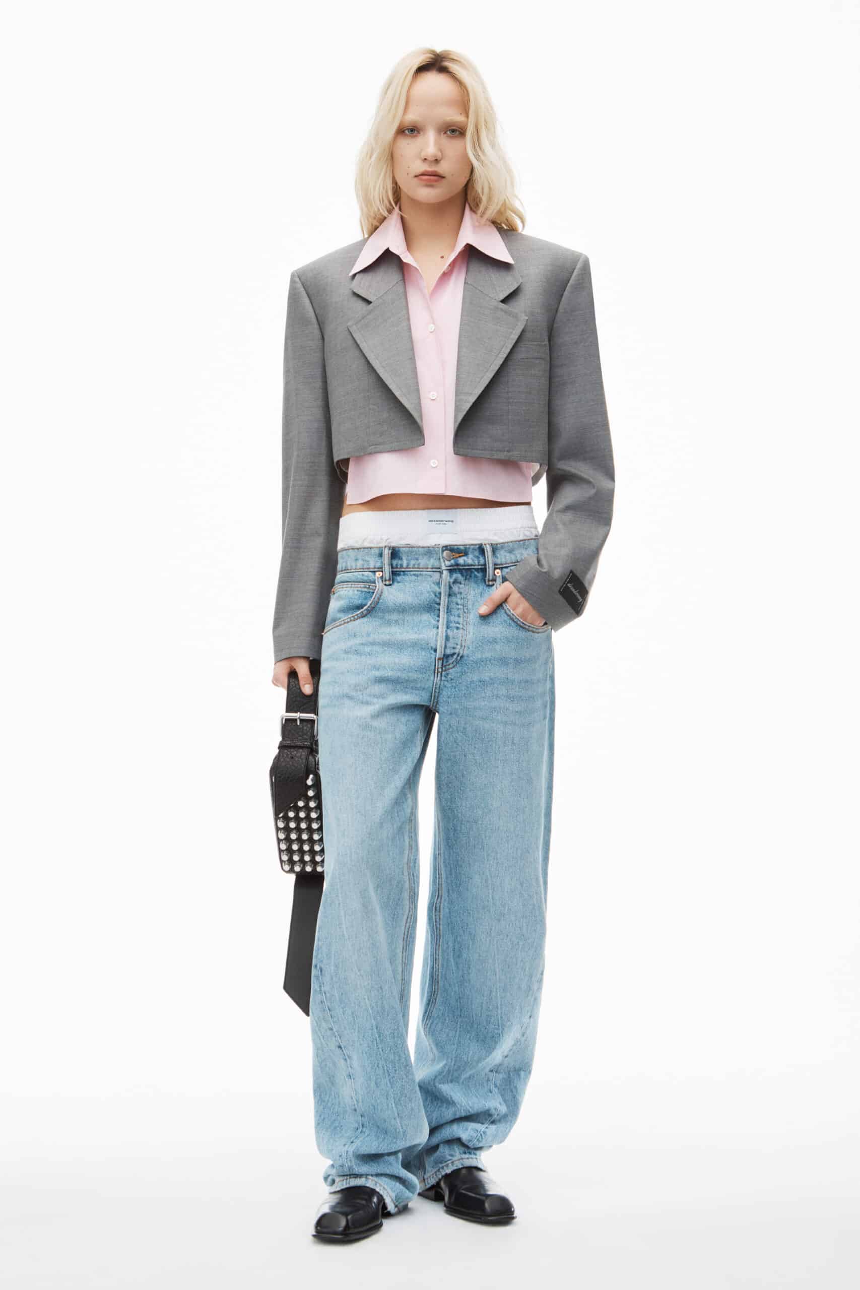 Alexander Wang Blazer court avec plastron chemise