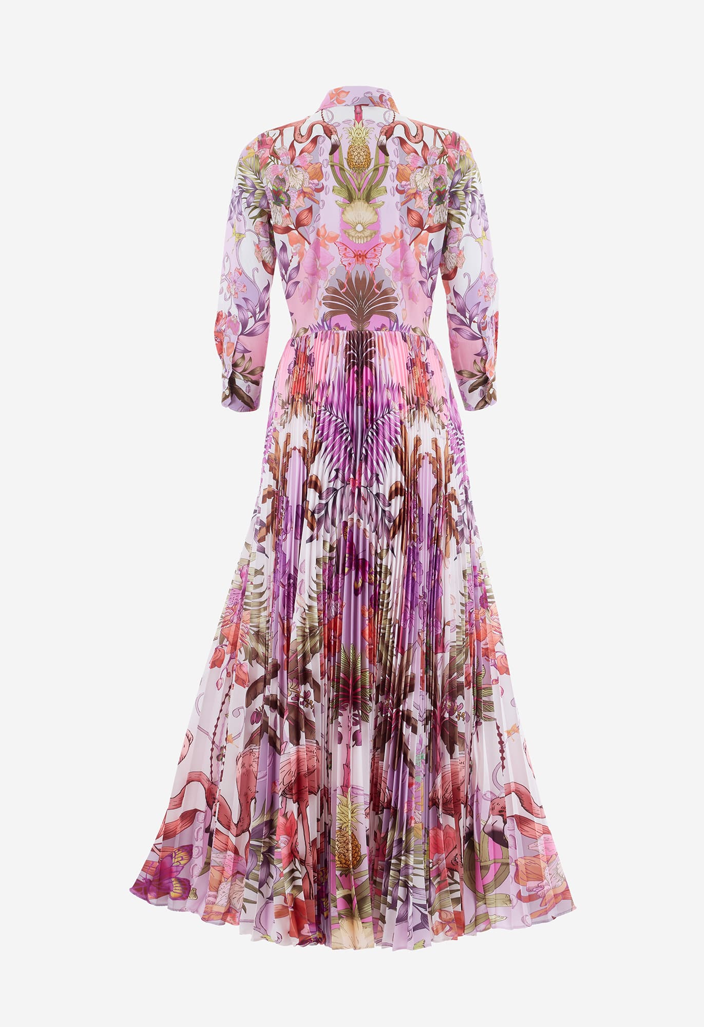 Robe imprimé palmier flamant rose
