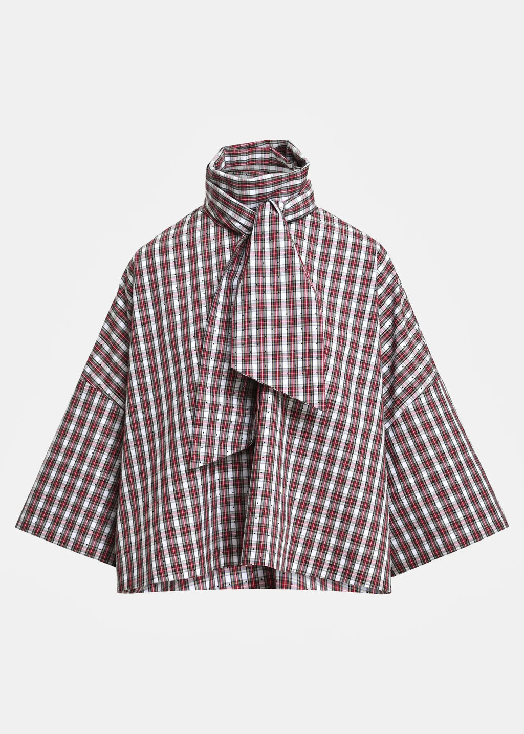 chemise over lavalère  à carreaux et petit brillants