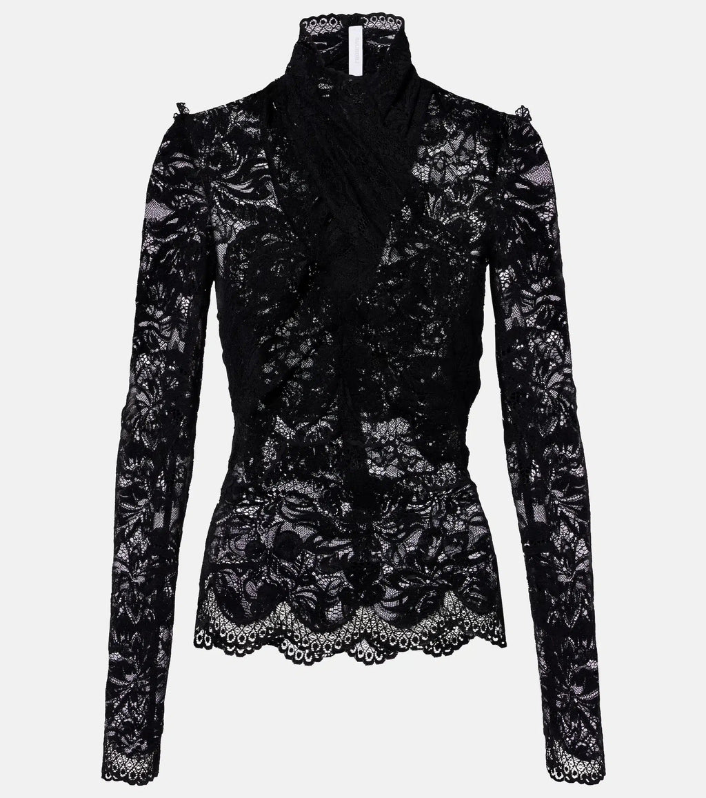 Top en dentelle à fleurs – Rabanne