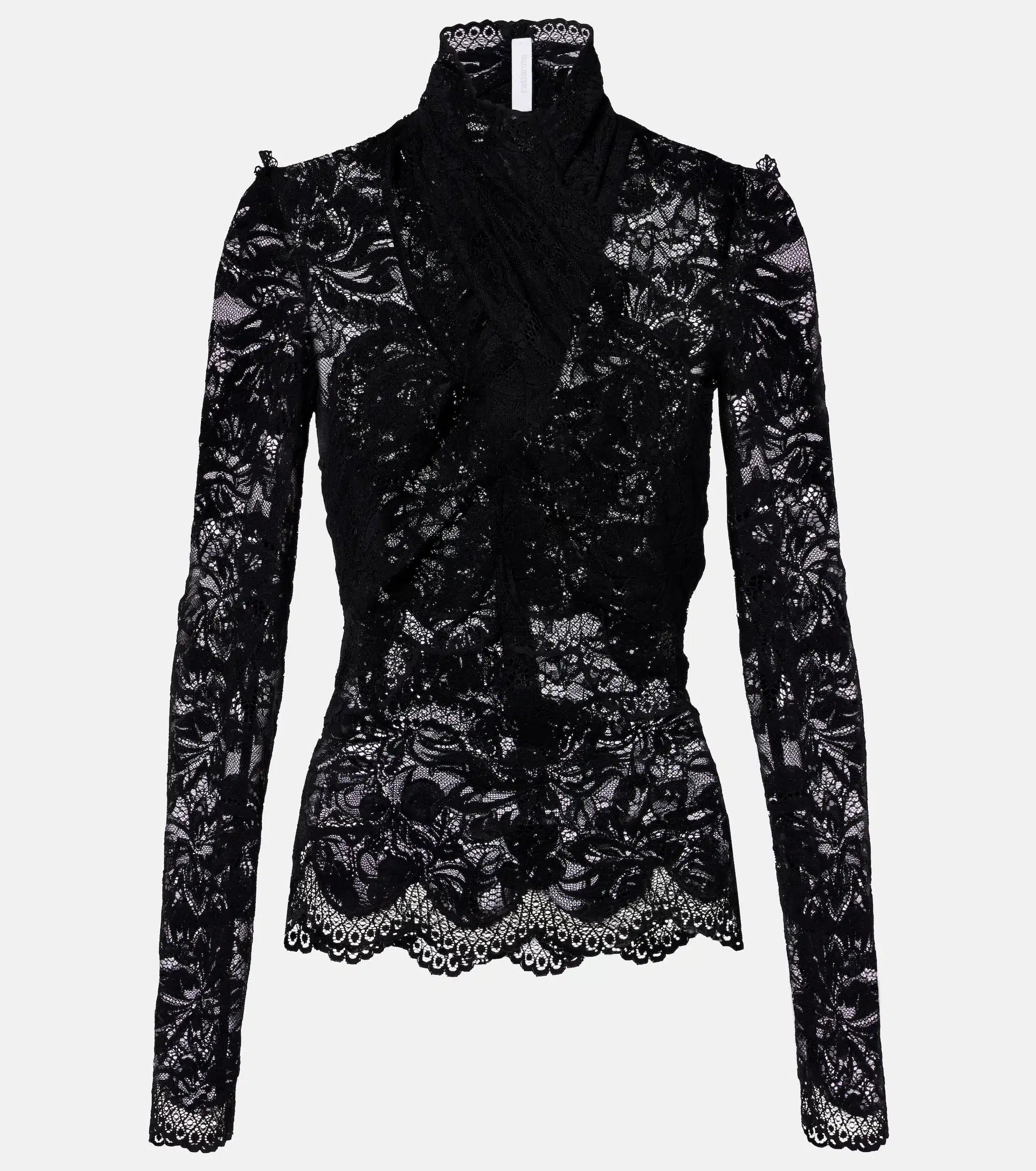 Top en dentelle à fleurs – Rabanne