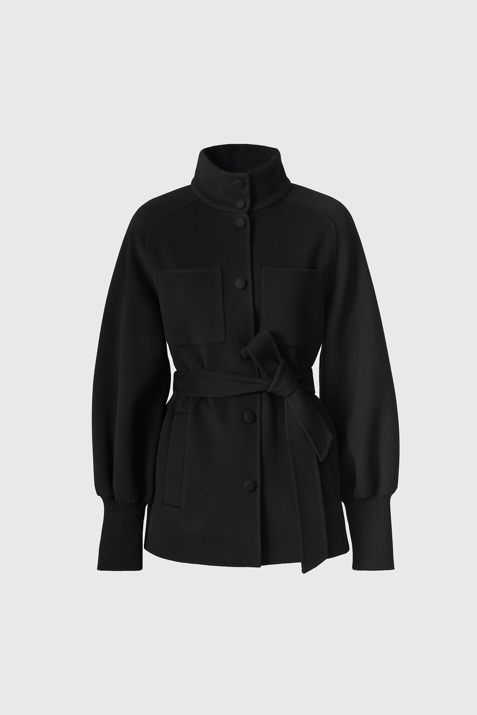 SHANIA Manteau mi-long à ceinture en laine double face                  JUSQU’À -5ºC