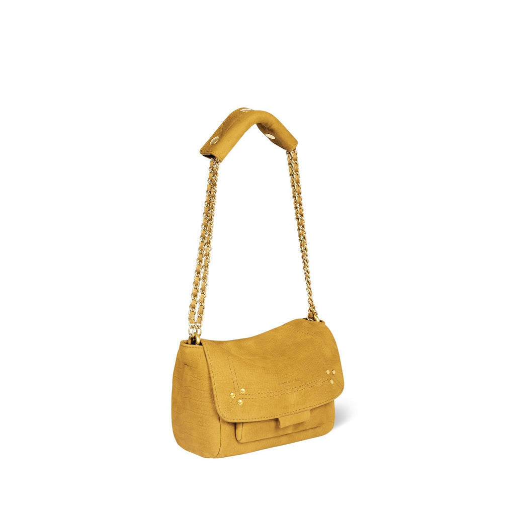 Lulu S taurillon Imprimé Croco Moutarde