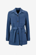 Manteau court en flanelle de laine et cachemire
