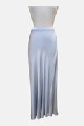 Jupe longue soie élasthanne couleur dusty blueAvant Toi