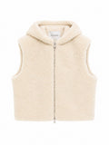 Gilet sans manches à capuche en sherpa