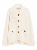 Cardigan en maille à détails de dentelle florale