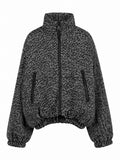 Veste zippée en maille chevron