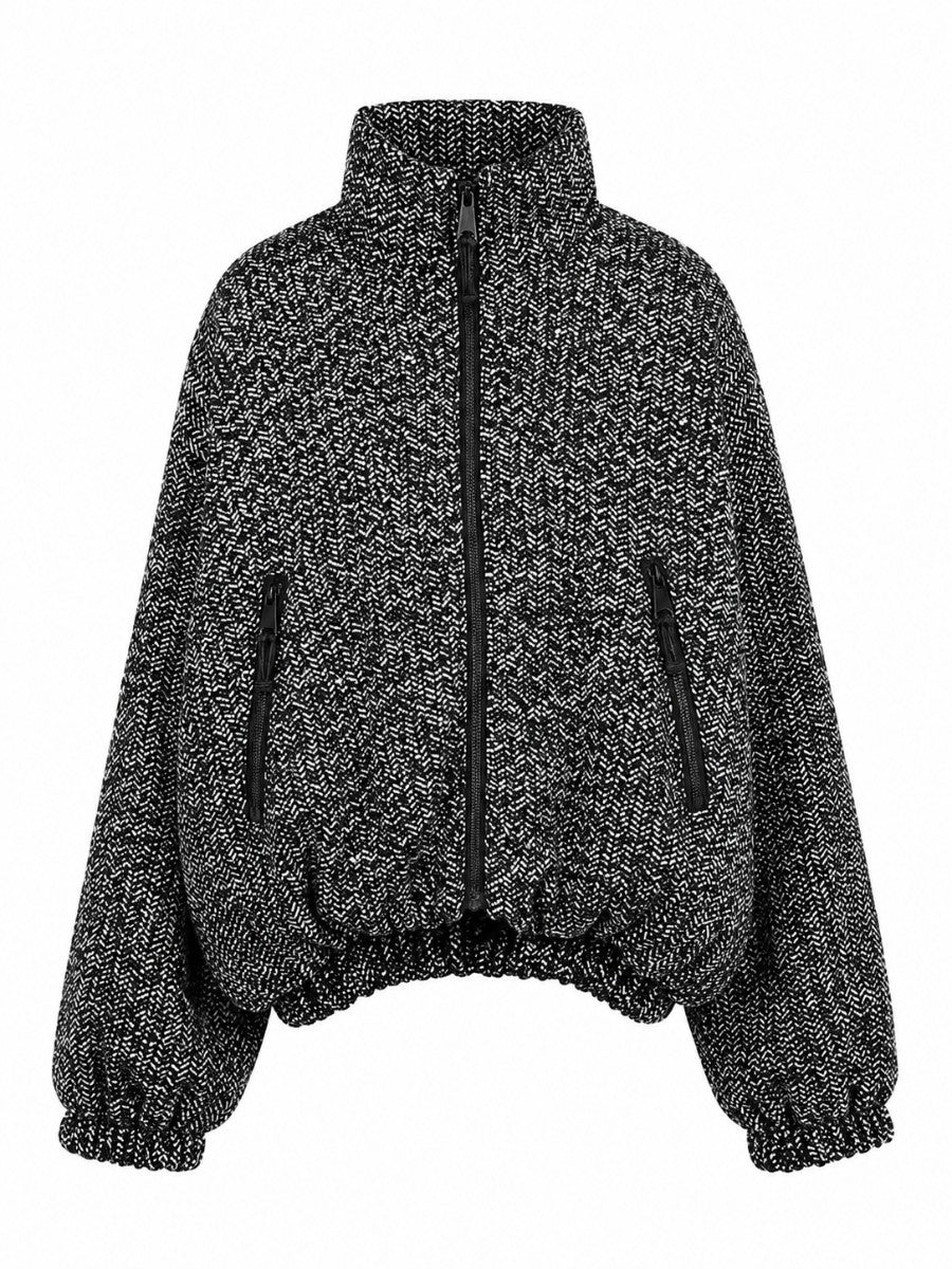Veste zippée en maille chevron