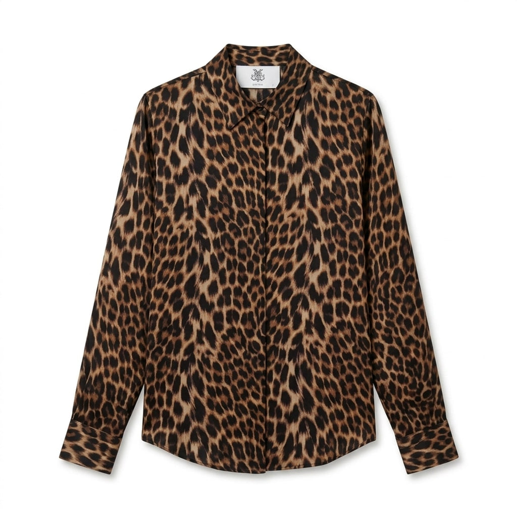chemise Penny en soie imprimée Leopard