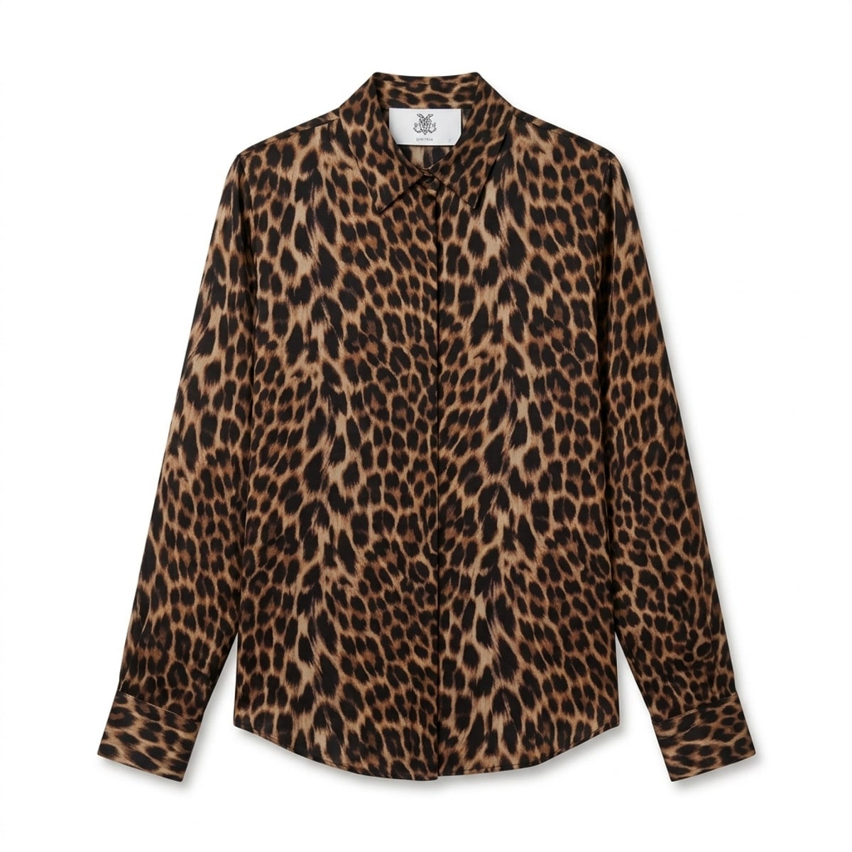 chemise Penny en soie imprimée Leopard