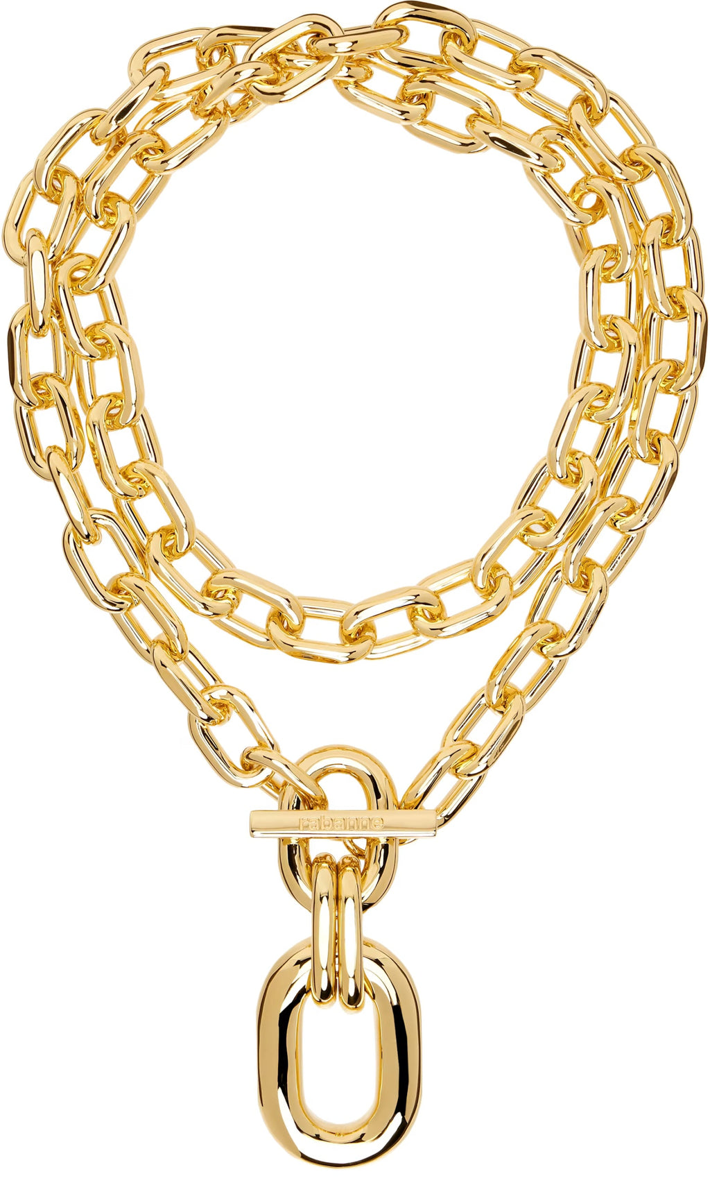 Collier double tour à pendentif de gros maillons