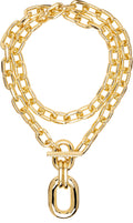 Collier double tour à pendentif de gros maillons