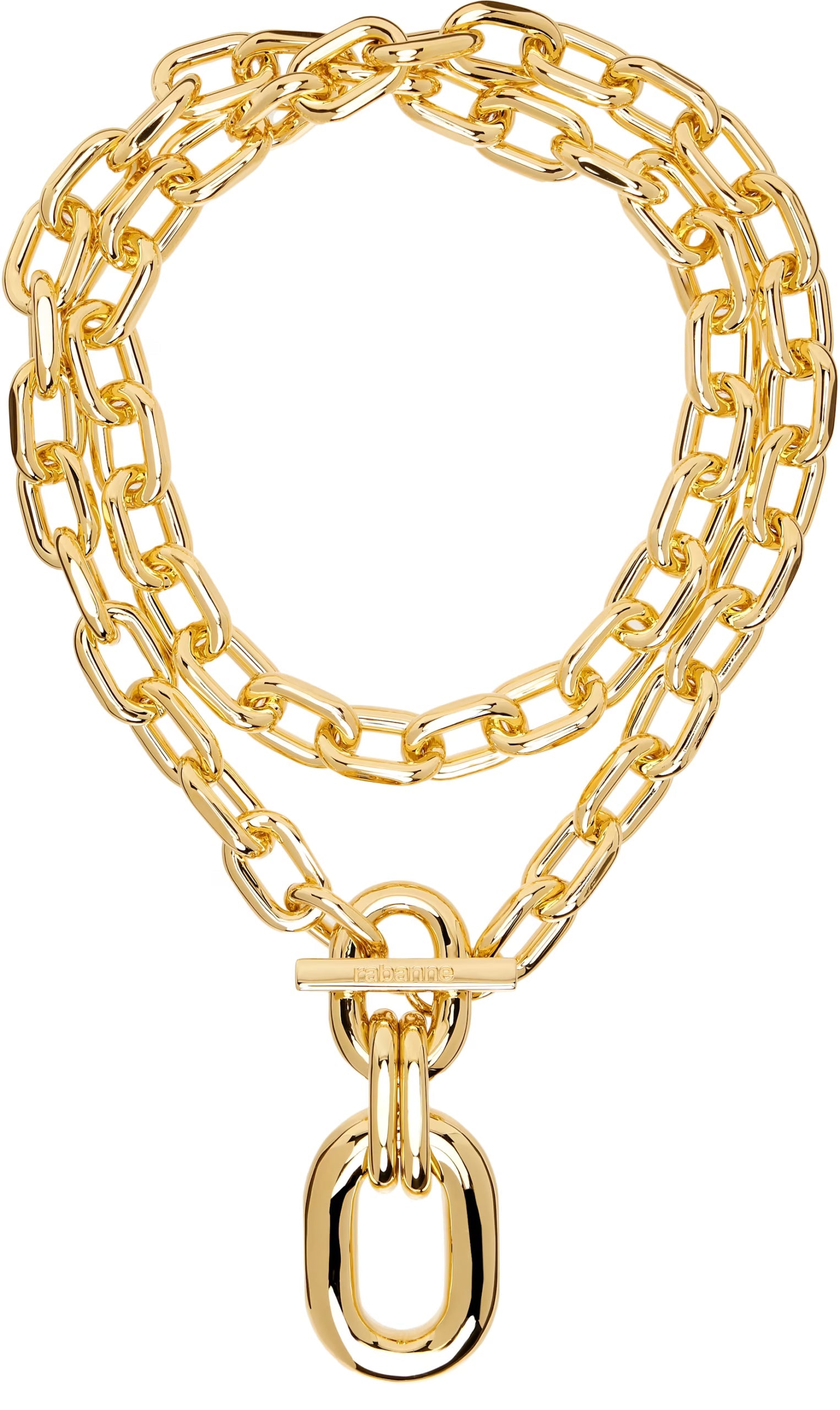 Collier double tour à pendentif de gros maillons