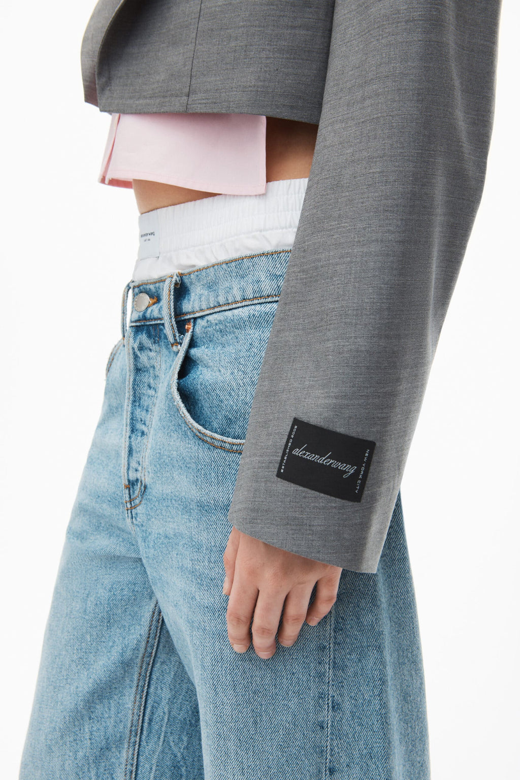 Alexander Wang Blazer court avec plastron chemise