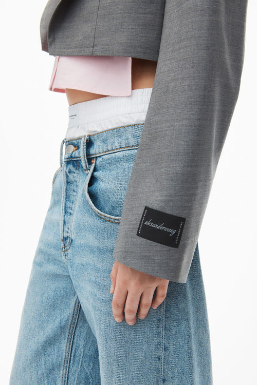 Alexander Wang Blazer court avec plastron chemise