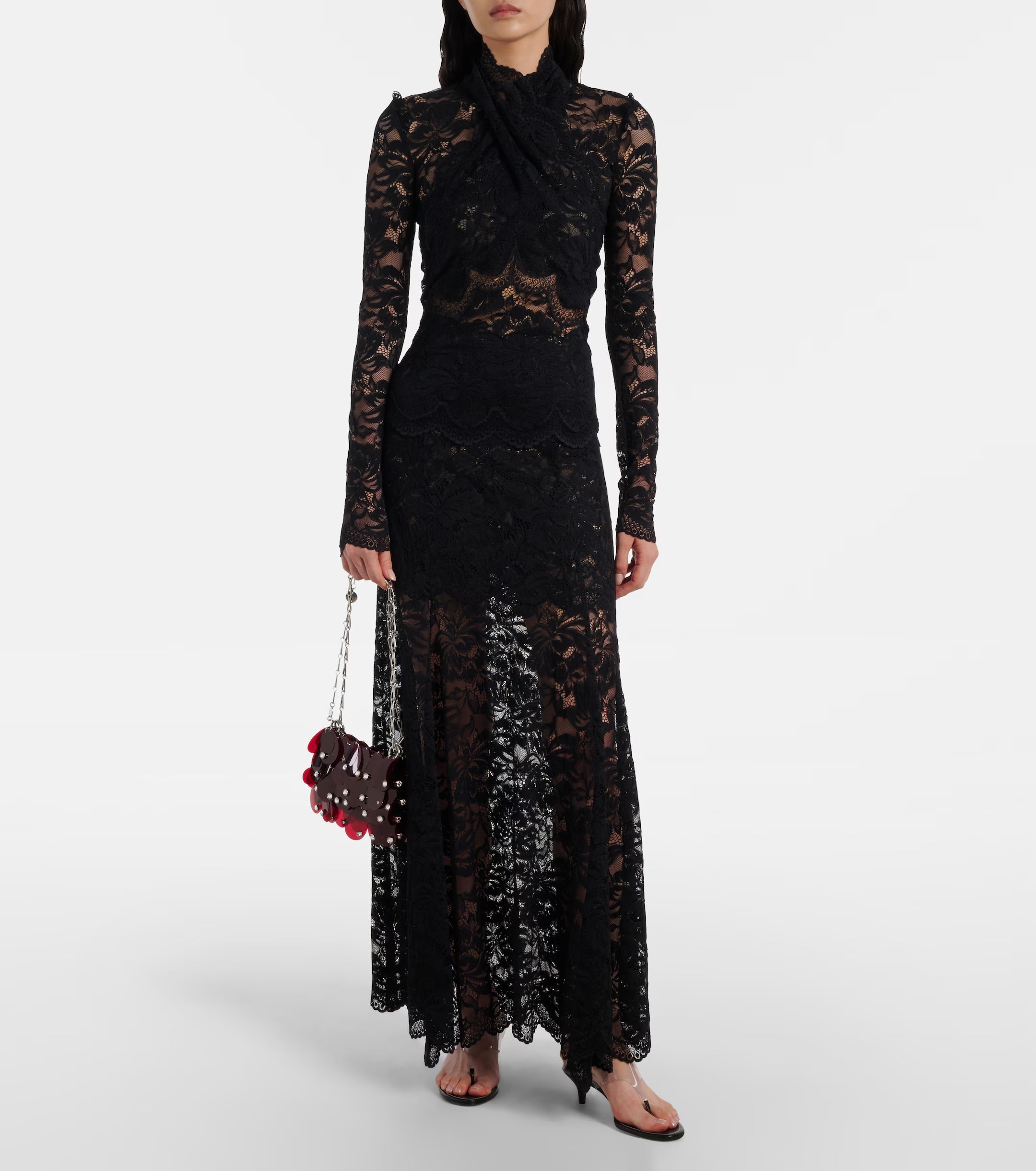 Top en dentelle à fleurs – Rabanne