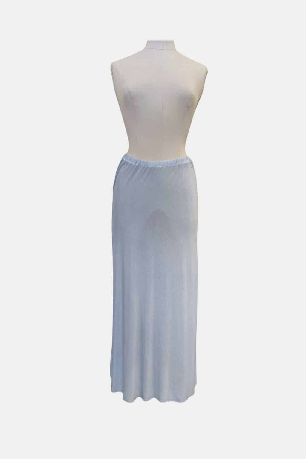 Jupe longue en fil extra fin de jersey micromodal couleur dusty blue Avant Toi