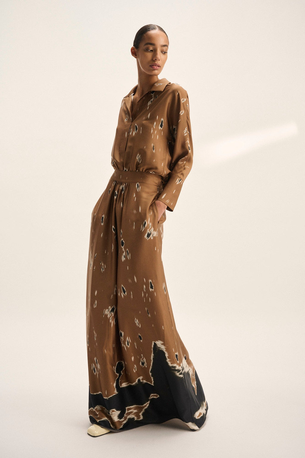 ROBE MAXI EN TWILL IMPRIMÉ