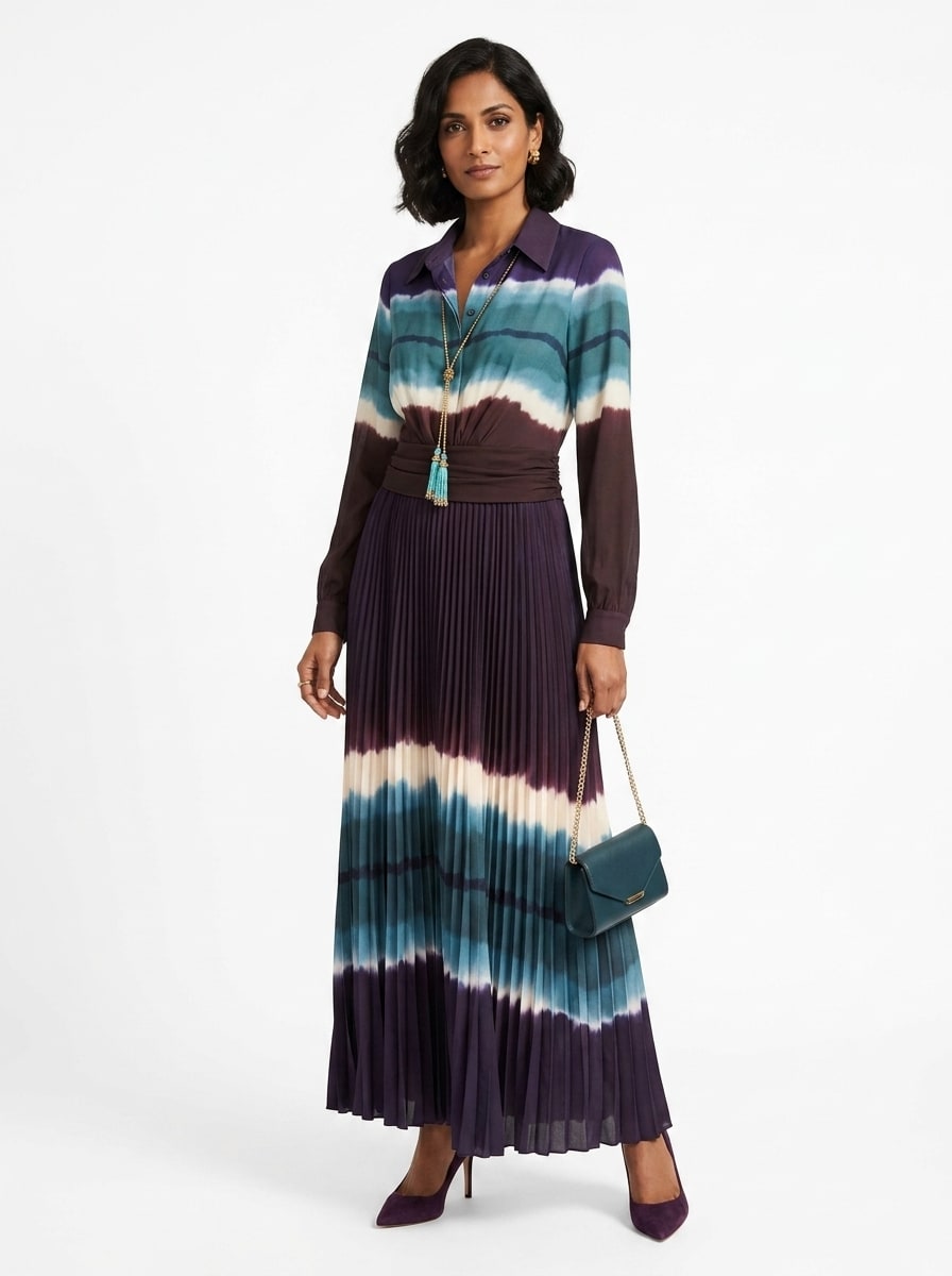 Robe Tasie plissée tie and Dye ( sautoir vendu séparément )