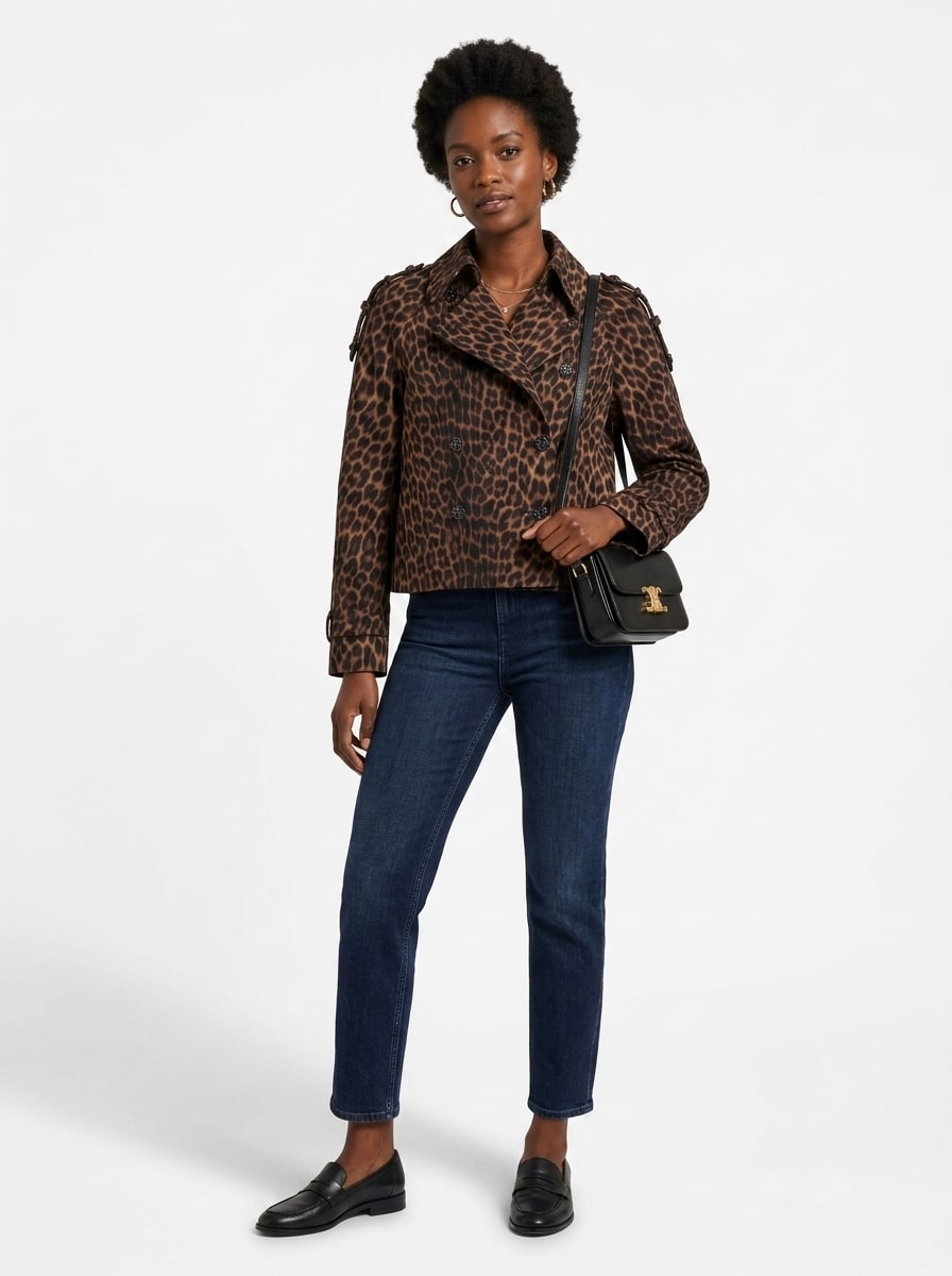 Veste Sacha courte imprimeé Leopard