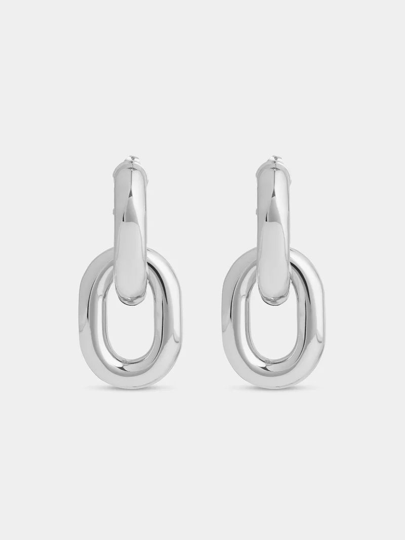 BOUCLES D’OREILLES LINK XL DOUBLE ARGENT