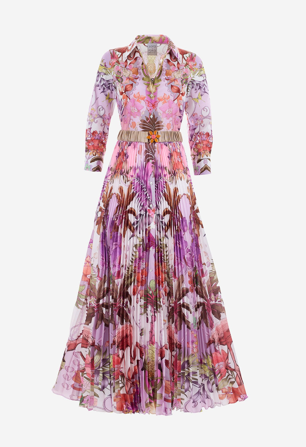 Robe imprimé palmier flamant rose