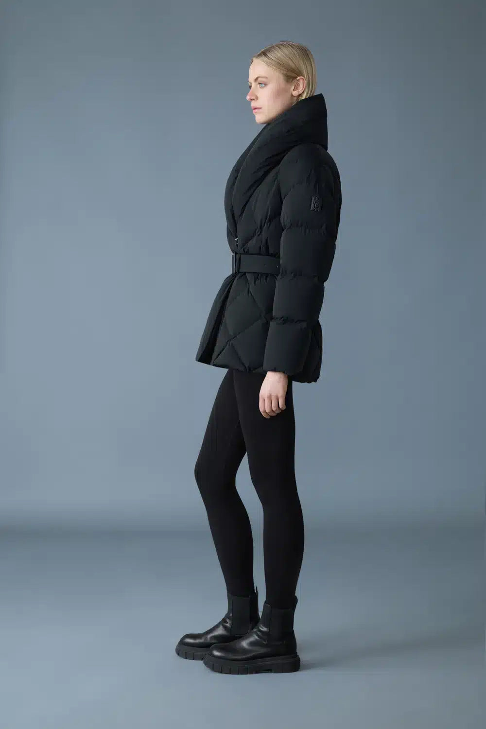 OLIVE Manteau en duvet avec ceinture et col châle