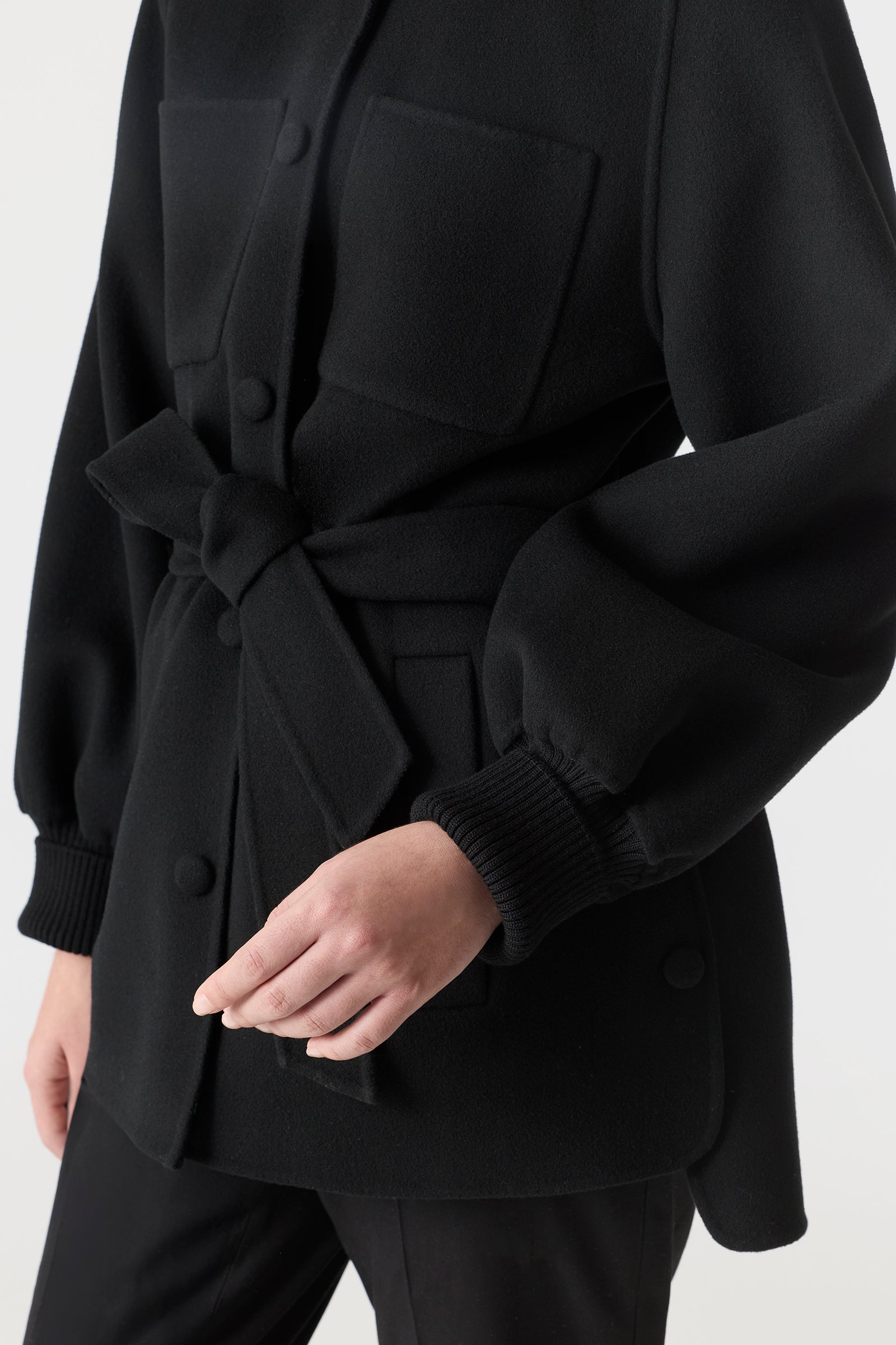SHANIA Manteau mi-long à ceinture en laine double face                  JUSQU’À -5ºC