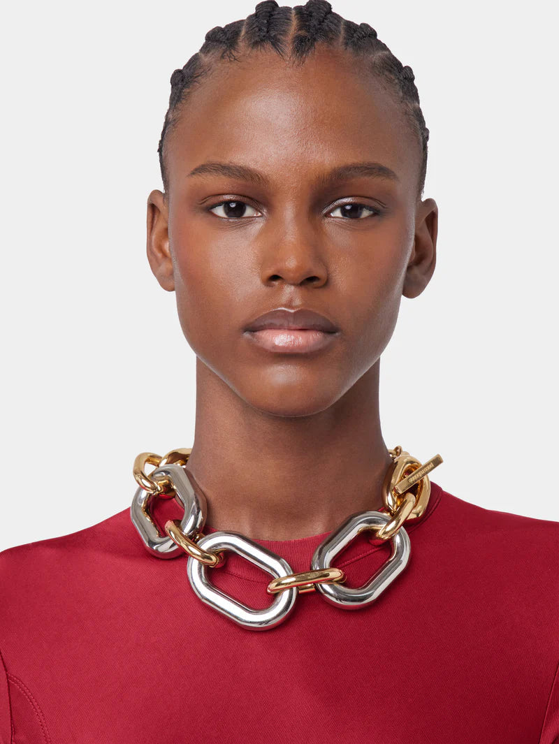COLLIER XL LINK OVERSIZE DORÉ ET ARGENT