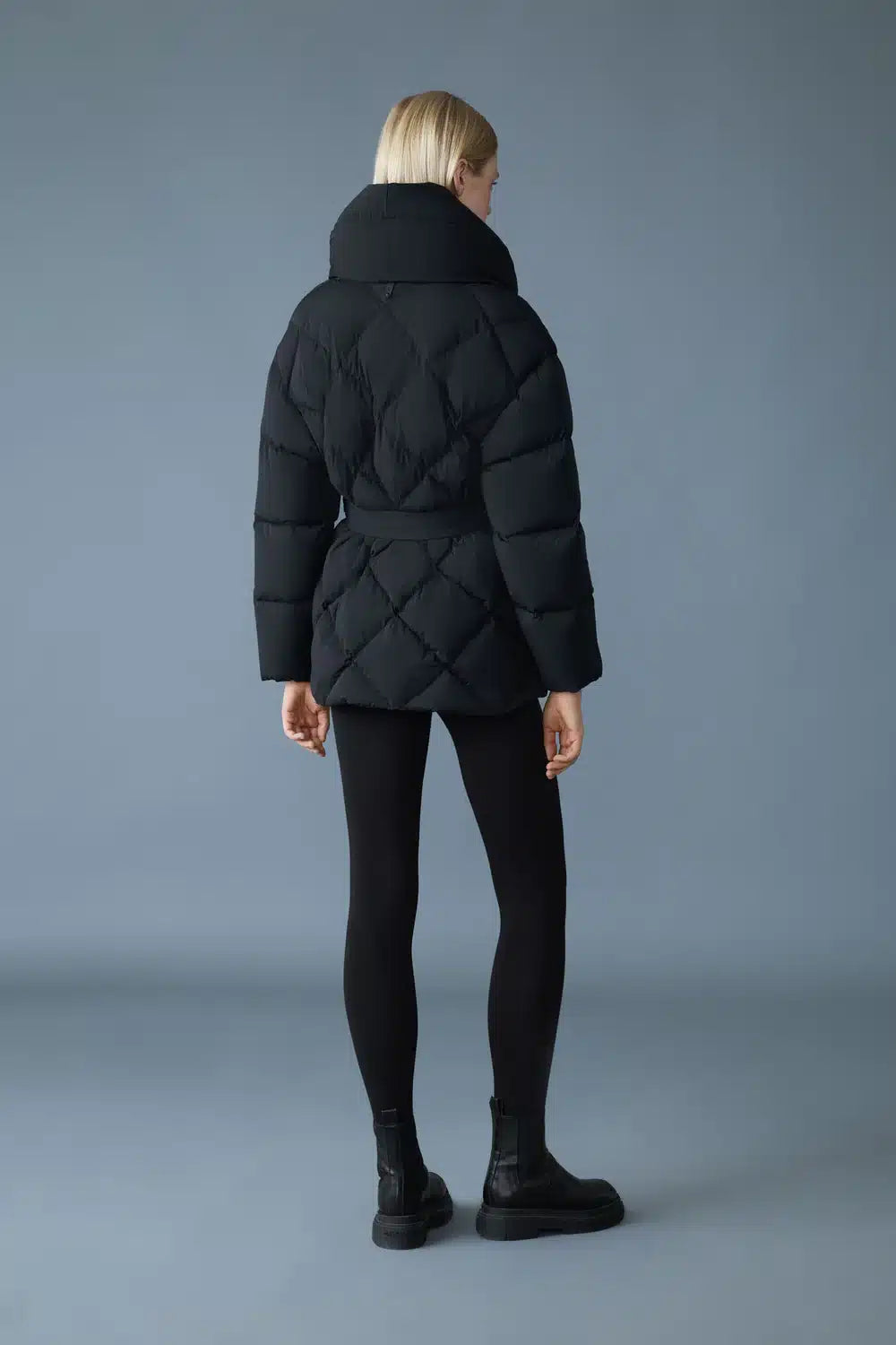 OLIVE Manteau en duvet avec ceinture et col châle