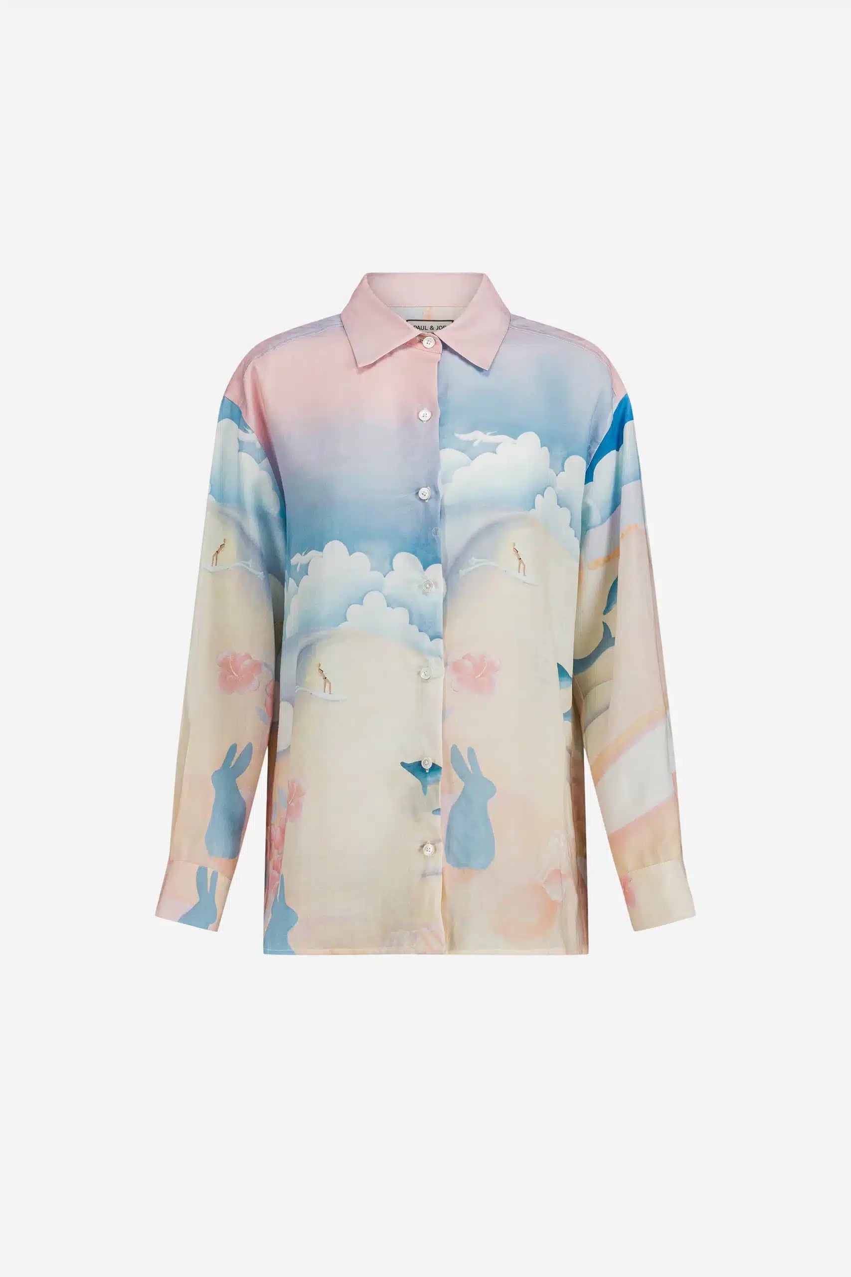 Chemise manches longue en ramie imprimée