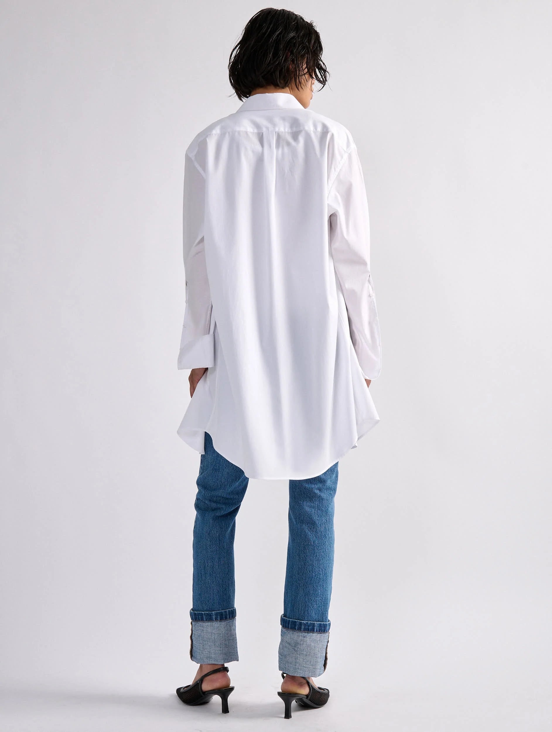 ROBE CHEMISE EN POPELINE BLANCHE