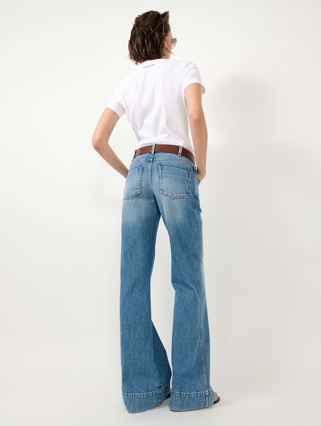 JEAN FLARE EN DENIM BLEU