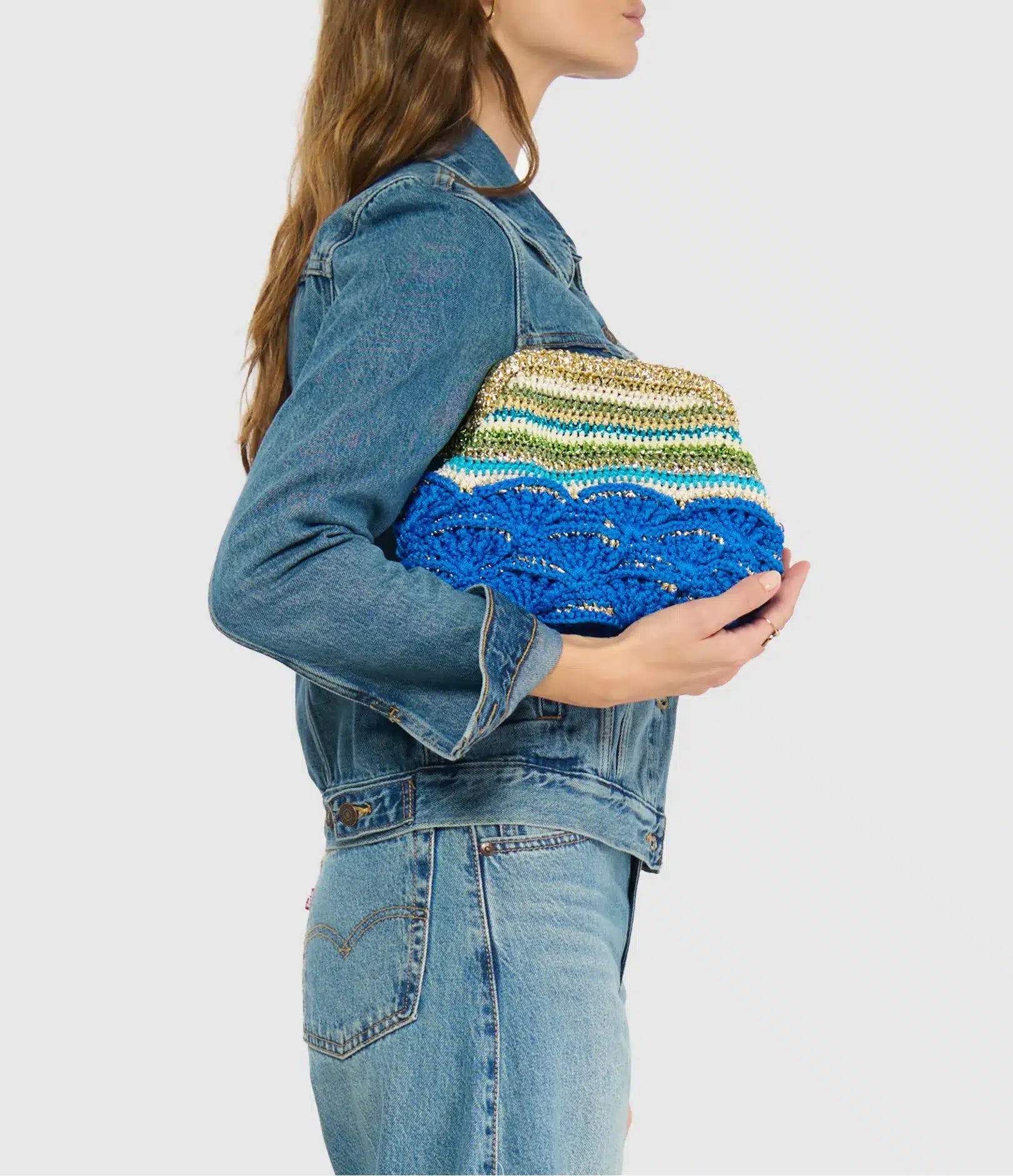 Sac Midiye Clutch Blue