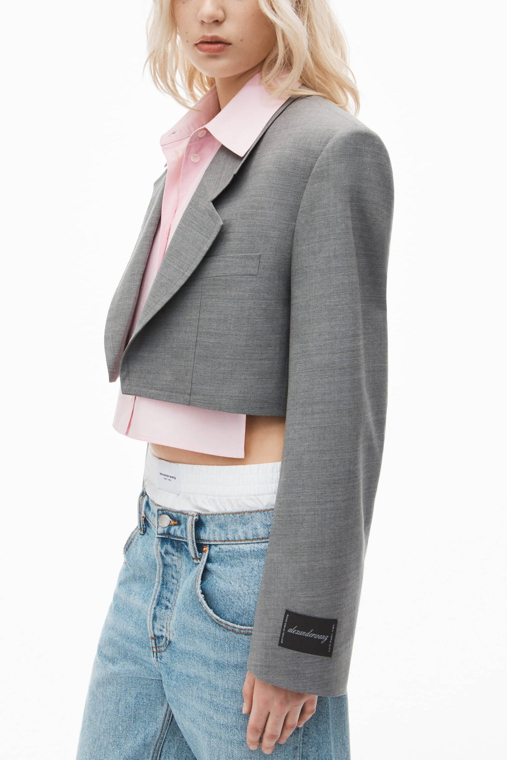 Alexander Wang Blazer court avec plastron chemise
