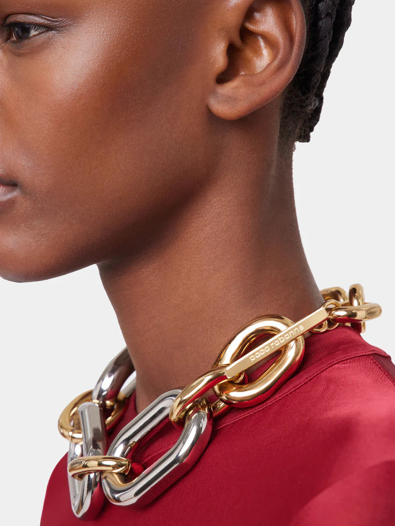 COLLIER XL LINK OVERSIZE DORÉ ET ARGENT