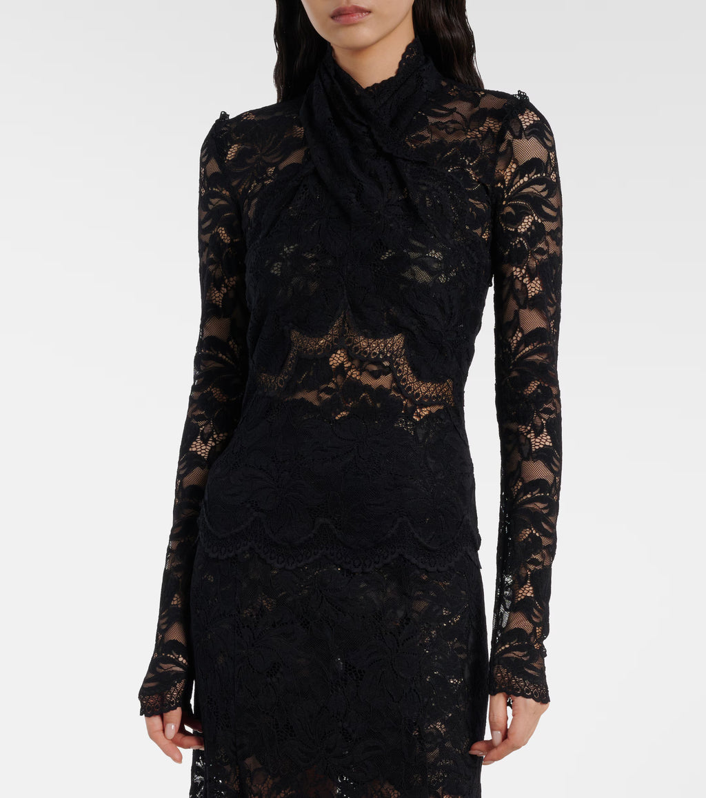 Top en dentelle à fleurs – Rabanne