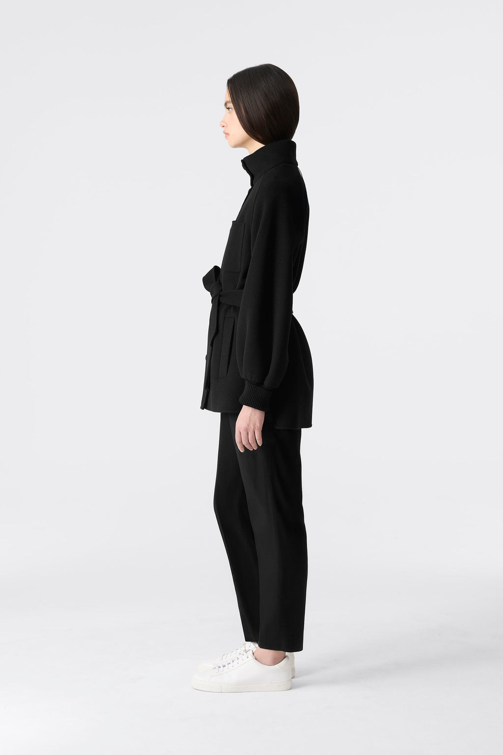 SHANIA Manteau mi-long à ceinture en laine double face                  JUSQU’À -5ºC