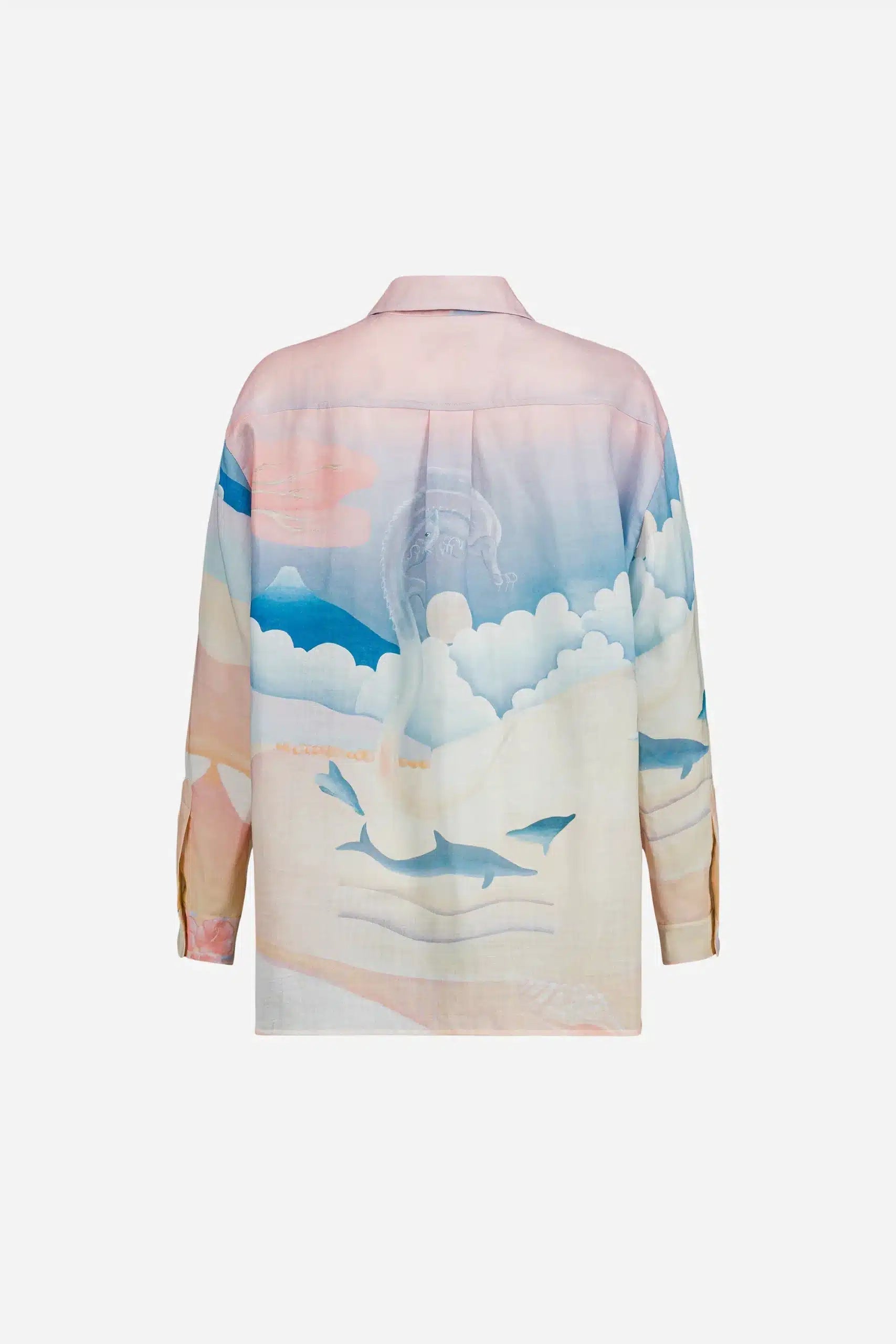 Chemise manches longue en ramie imprimée