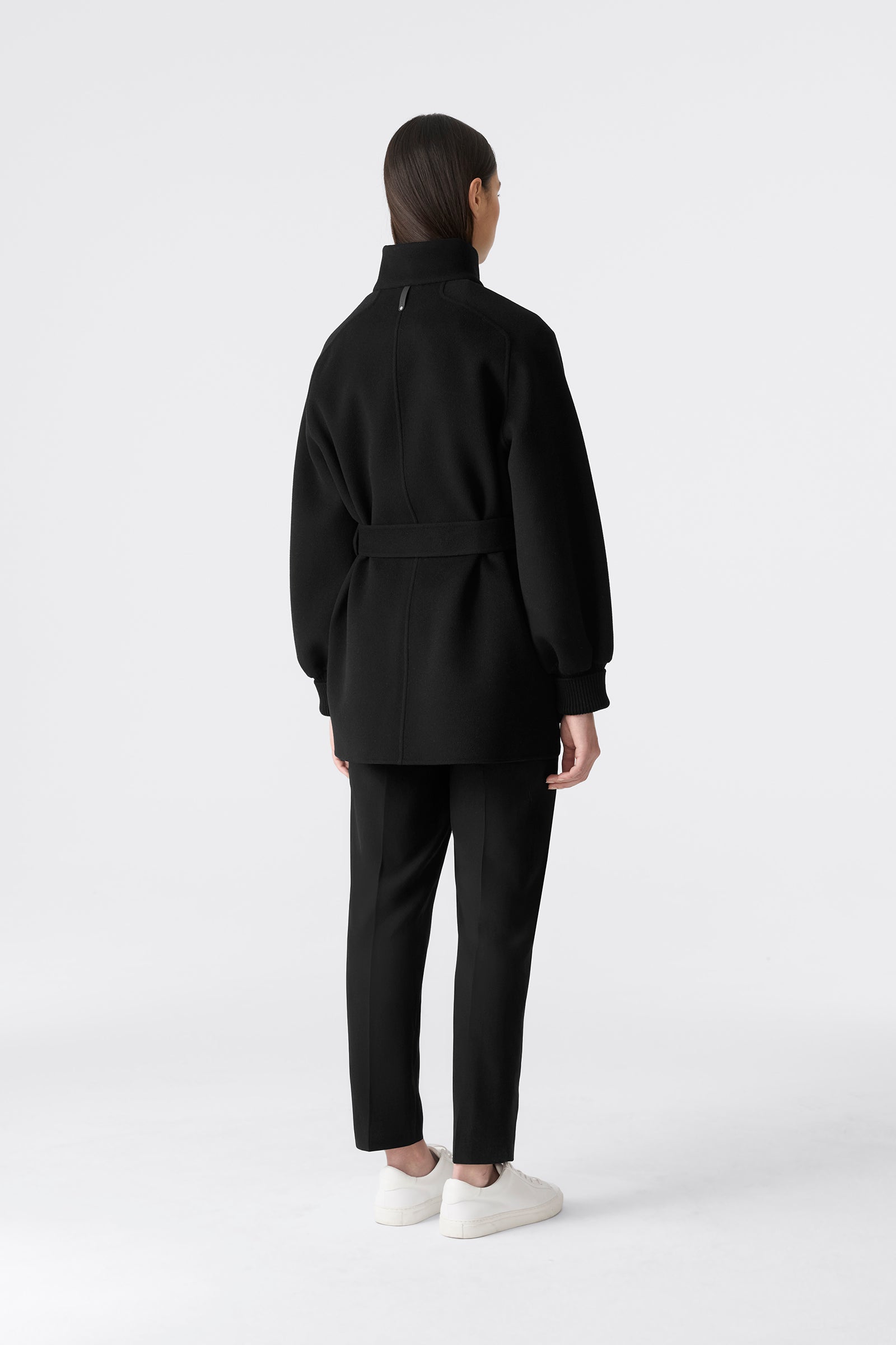 SHANIA Manteau mi-long à ceinture en laine double face                  JUSQU’À -5ºC