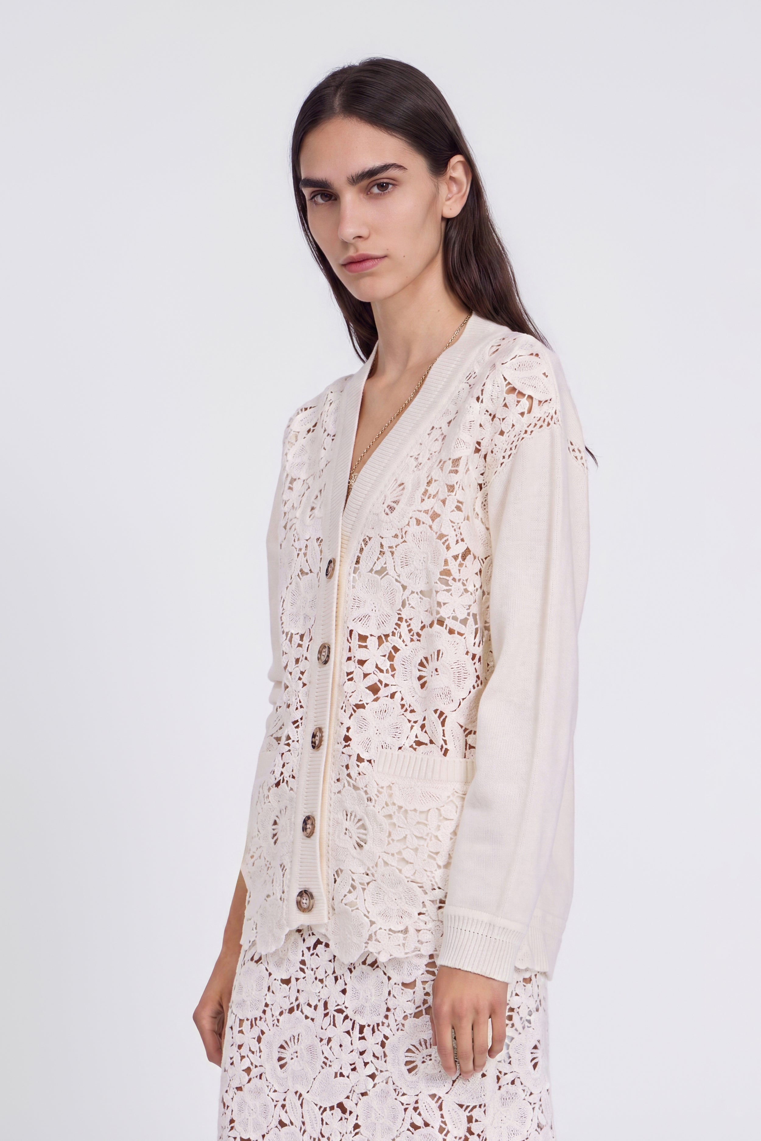 WOOL CROCHET LACE CARDIGAN