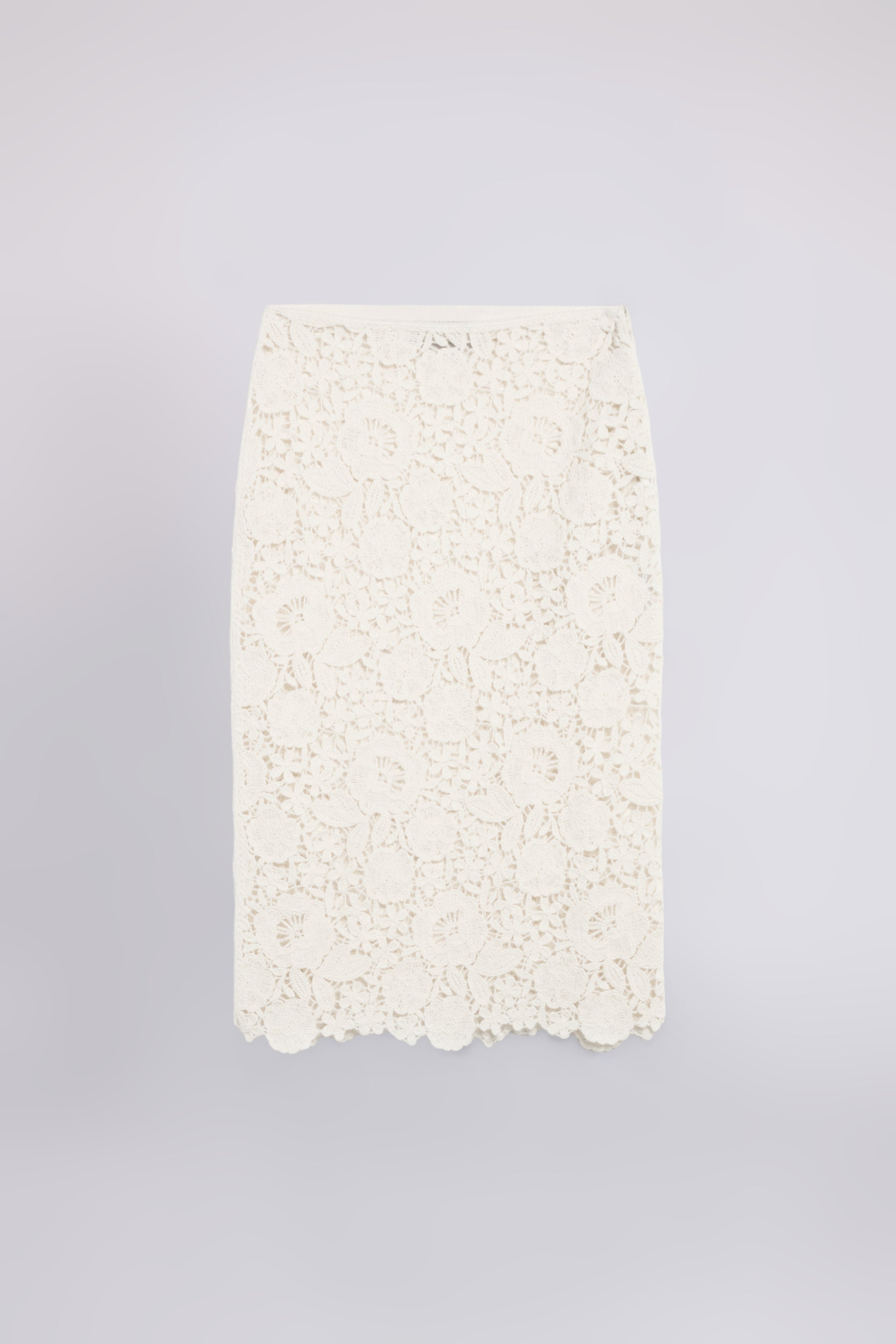 WOOL CROCHET LACE MIDI SKIRT