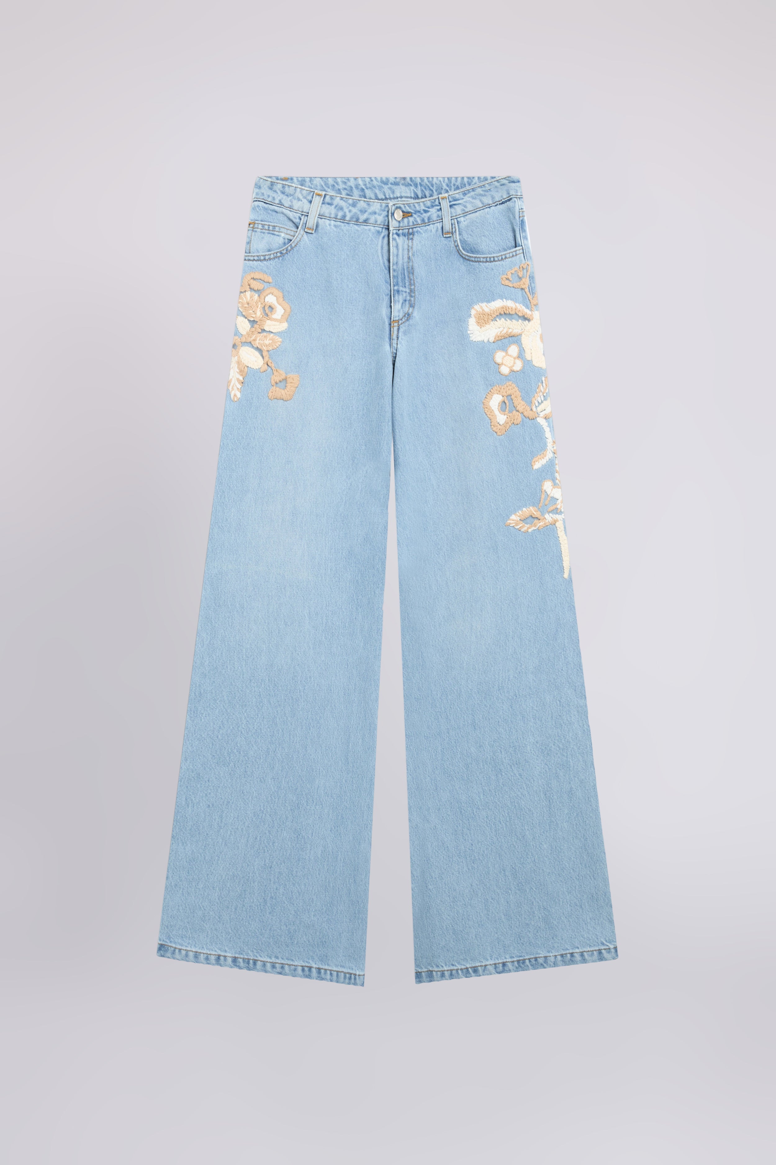 JEAN FLARE AVEC BRODERIES FLORALES