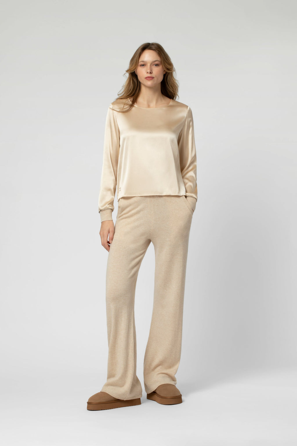 Long-sleeved TORONTO top beige