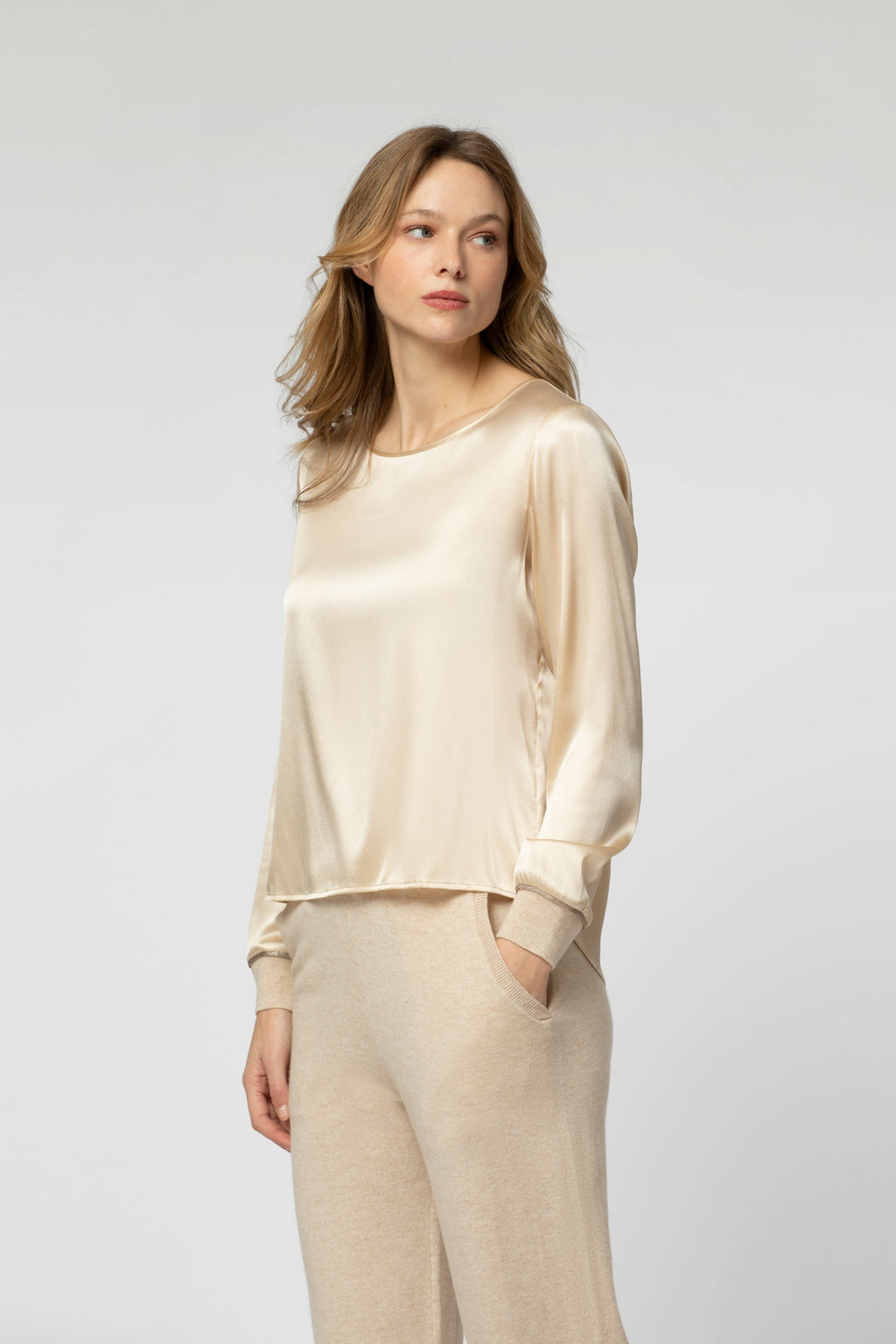 Long-sleeved TORONTO top beige