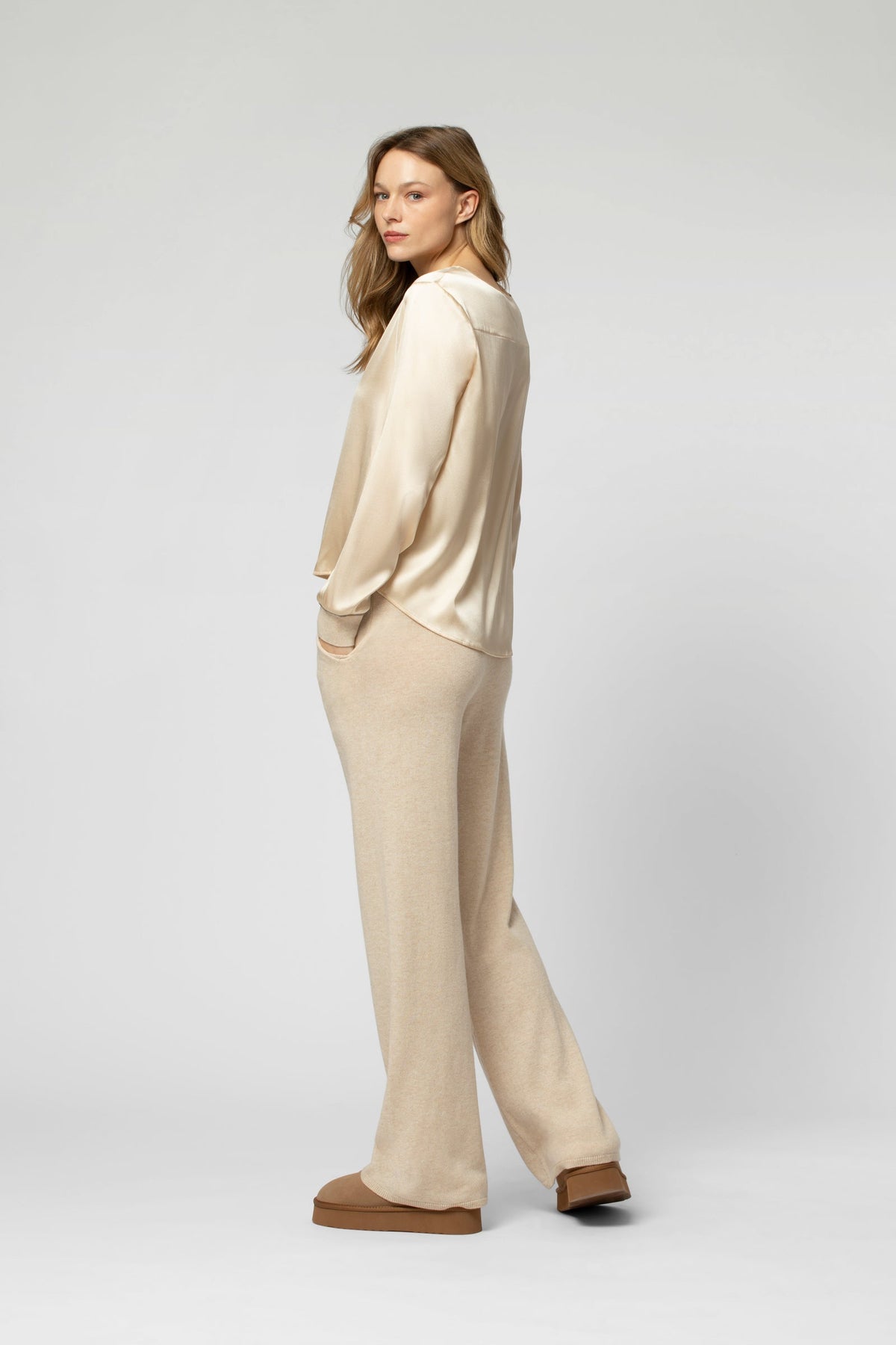 Long-sleeved TORONTO top beige