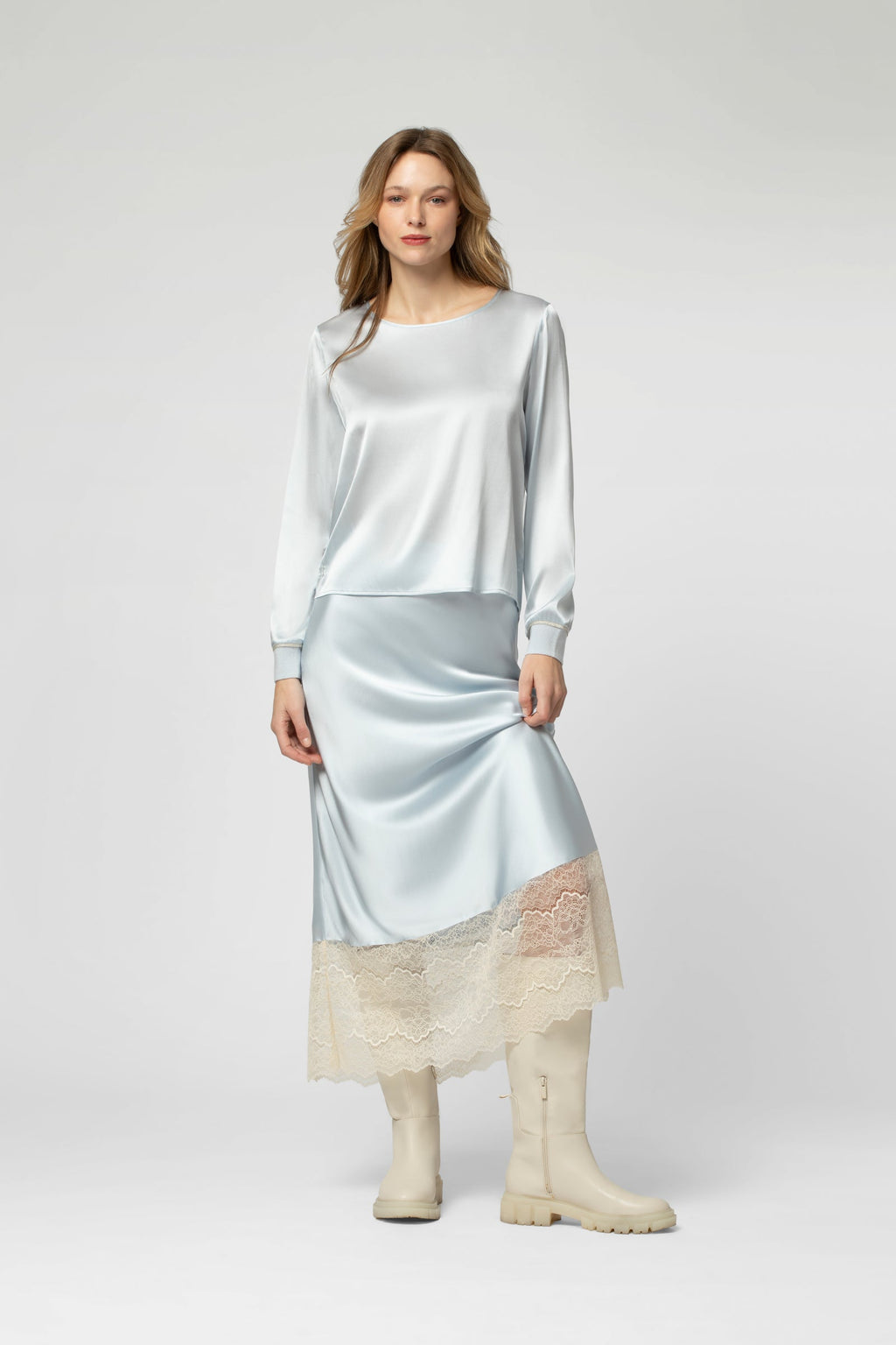 Top TORONTO manches longues bleu ciel